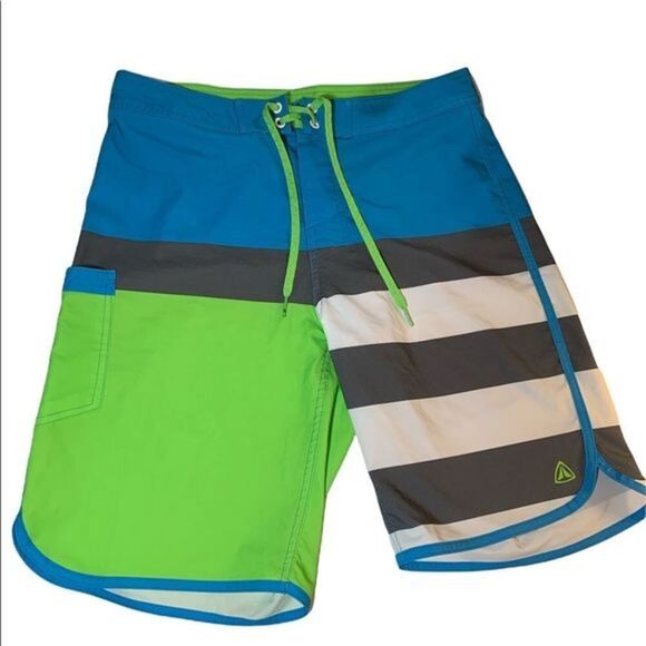 Firefly Blue & Green Swim Shorts/Trunks - Picture 1 of 5